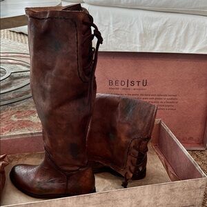 BED|STU Women's Rustic Brown Lace-Up Boots